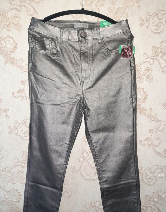 Blugi argintii metalizați damă