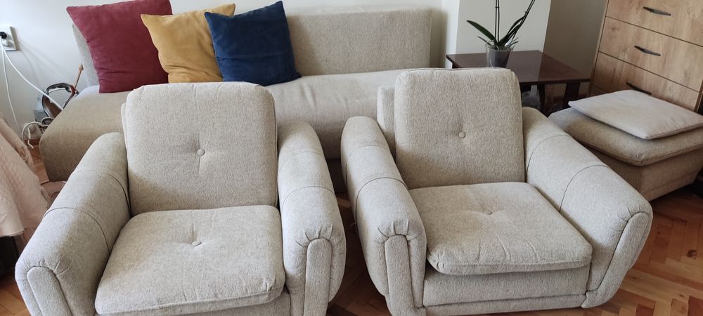 Разтегателен диван и два фотьойла