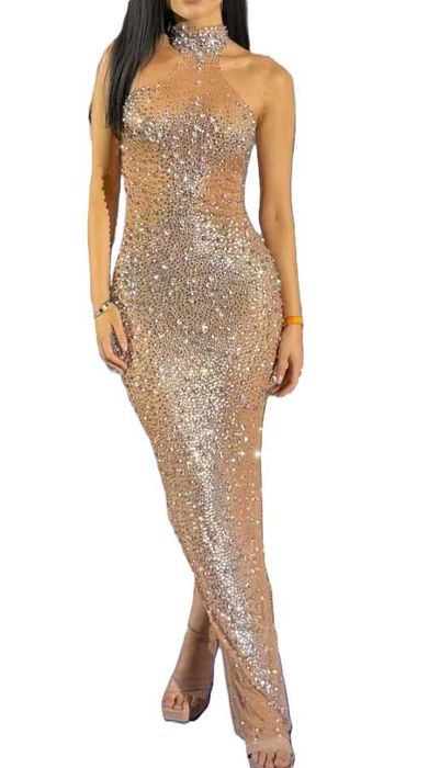 Официална рокля с камъни