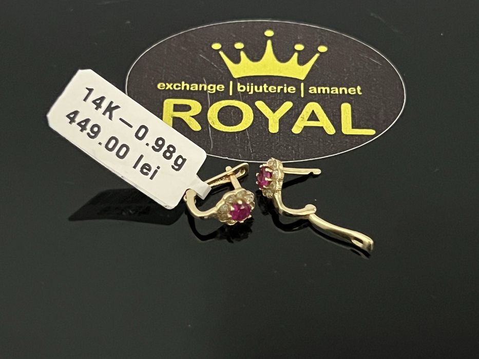 Bijuteria Royal CB : Cercei copil aur 14k 585  0,98 gr