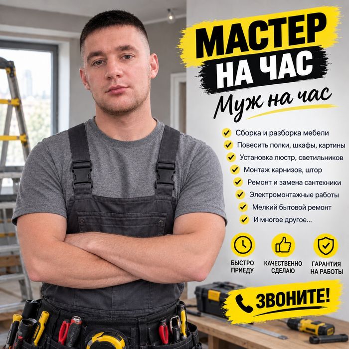 Срочный МАСТЕР на дом муж на час