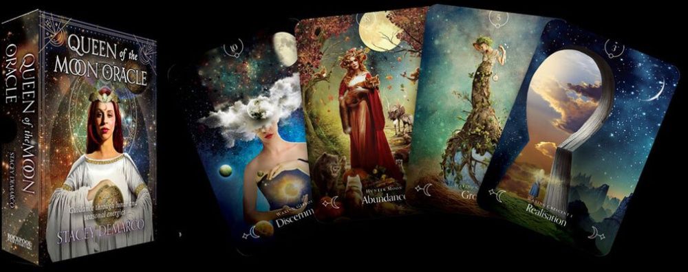 REGINA LUNII-Carti Oracol/tarot,ed lim,mari-SUPERBE-Eng/ORIG/SIG+carte