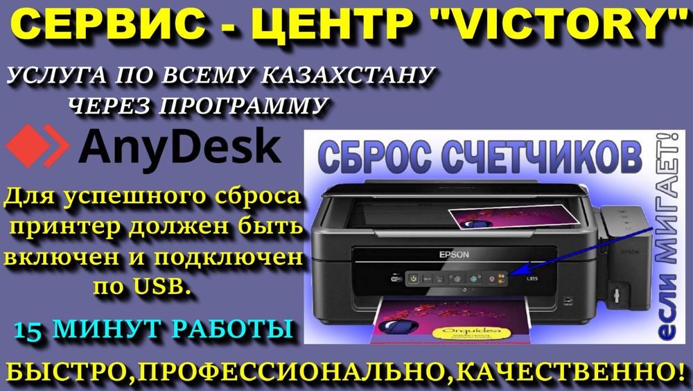 Сервис VICTORY сброс счетчика абсорбера программно / замена