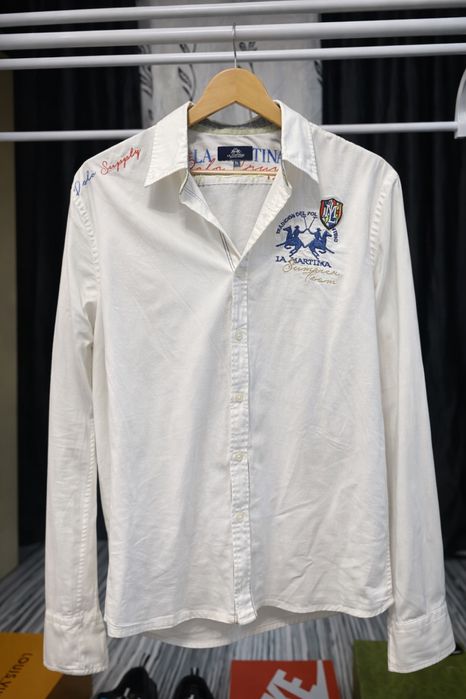 Cămașă La Martina mărimea L albă broderii originale