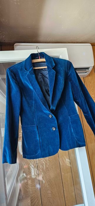 Дамско Синьо велурено сако – цвят кралско синьо ХС -С