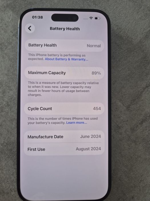 Iphone 15 Pro Blue Titanium 126 GB. 10/10