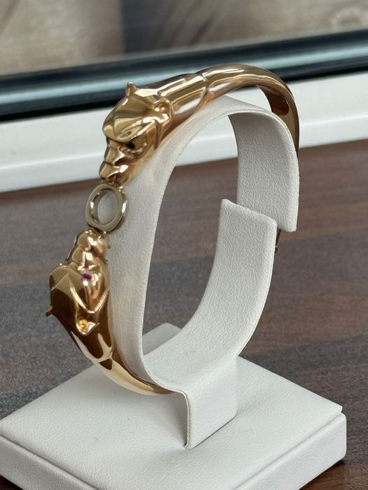 Красива 14К Дамска Златна Гривна с Глави на Пантери; Топ Цена!