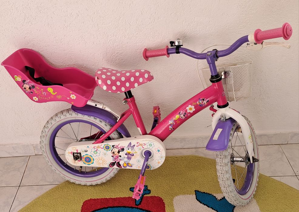 bicicleta Minie roz pentru fetite 4-7ani
