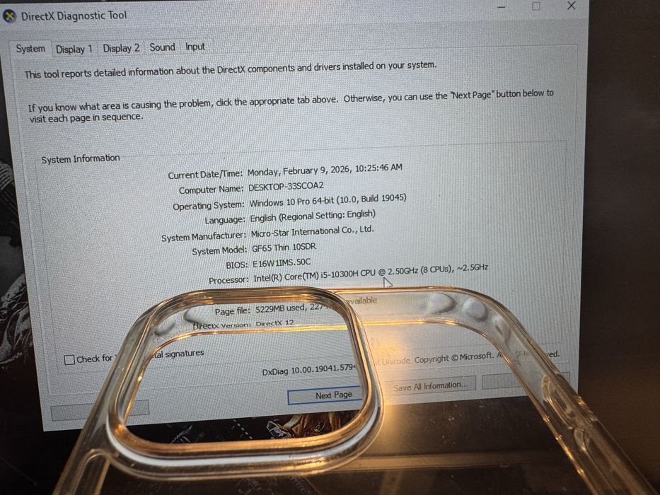 Leptop ultra gaming msi gf65 10sdr