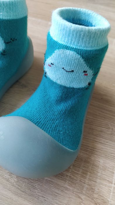 Боси пантофки/обувчици за прохождане тип чорапче с подметка 21.5 номер