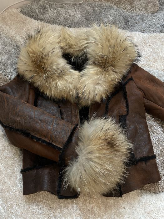 Кожух естествена  кожа, косъм от лисица