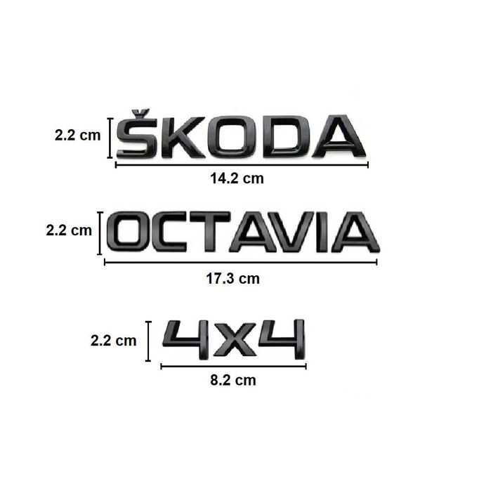 Set embleme SKODA OCTAVIA 4x4 / emblema stema sigla sticker inscriptii