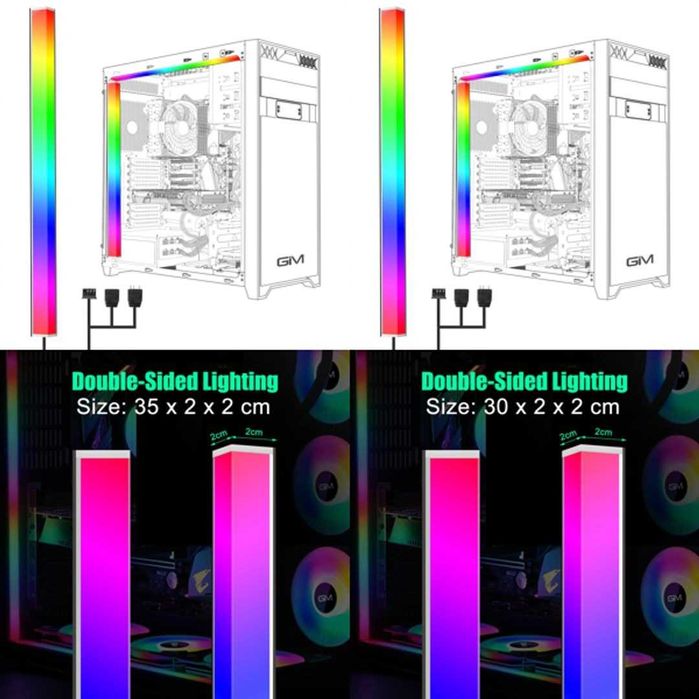 RGB LED Лайт Бар за PC Кутия – Двустранно Осветление, ARGB