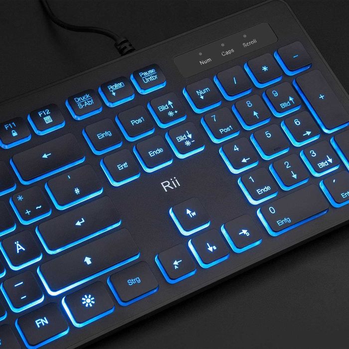 Set tastatură și mouse pentru gaming Rii cu cablu, iluminare cu 3 LED