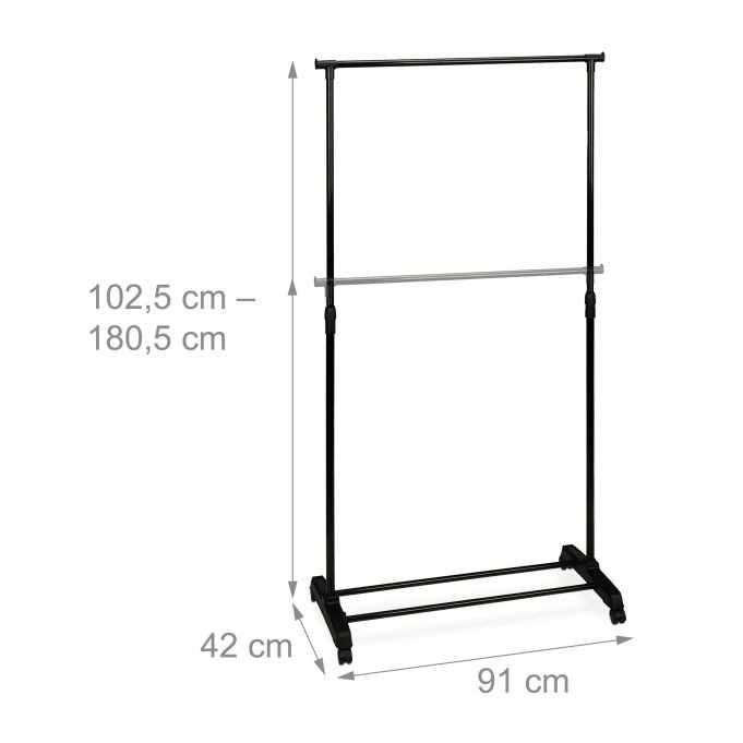 Метална закачалка/стойка за дрехи Relaxdays черна