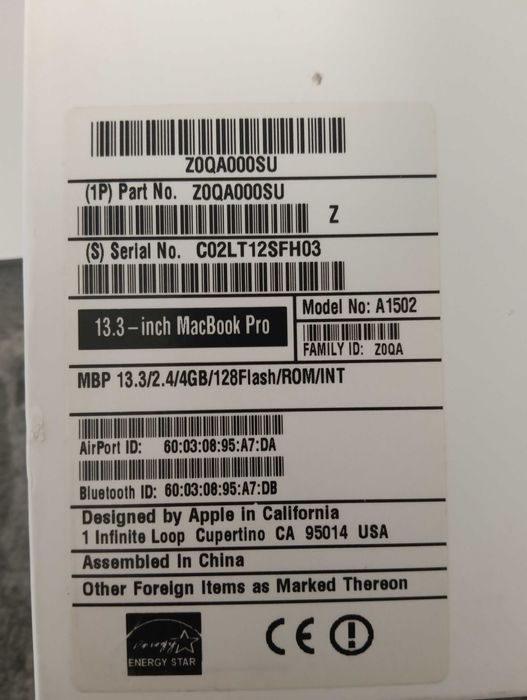 MacBook Pro Retina 13" Late 2013 stare Foarte buna la CUTIE