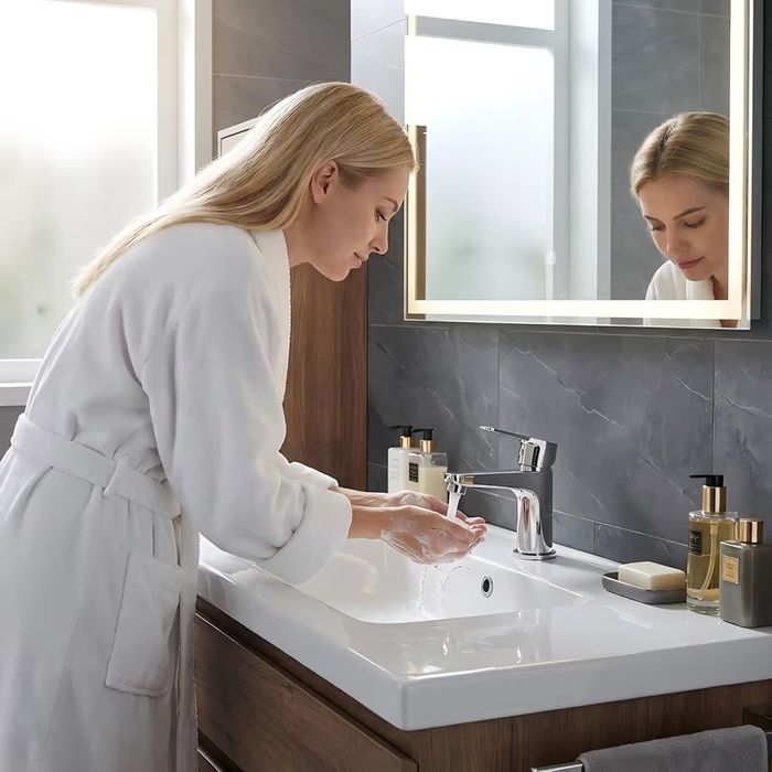 Ibergrif  смесител за баня,мивка,хромирана повърхност  против петна