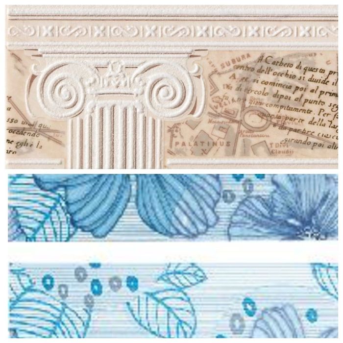 Остатки декоративных бордюров кафельной плитки