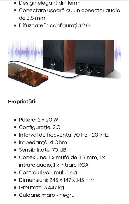 Boxe Active Genius SP-HF 1250B ll  40w Pc calculator audio media etc