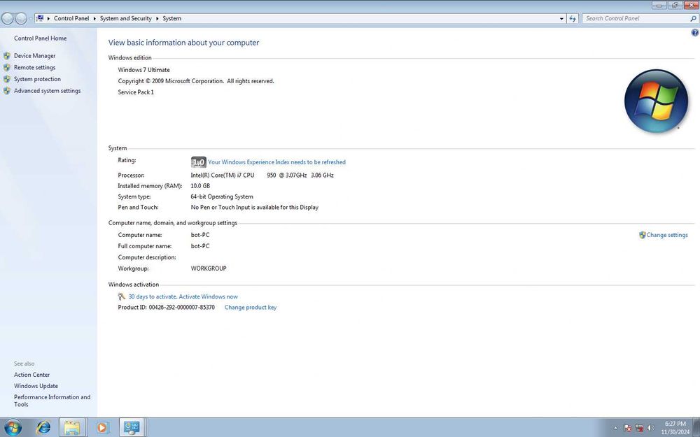 Компютър i7 950 3 GHz 10GB RAM  2 HDD с монитор Fujitsu 19"