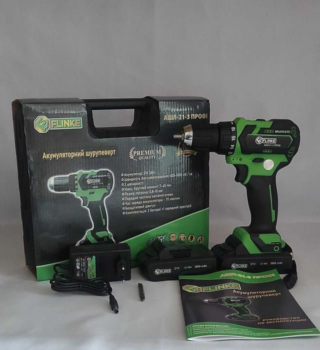 Surubelnita autofiletanta motor fara perii 2 acumulatori FLINKE 21V