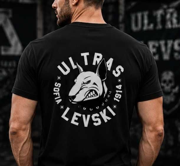 Тениска Левски Ултрас Levski Sofia Ultras размери от С до 5ХЛ футболна ултрас фланелка