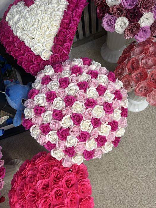 buchet sapun trandafiri sclipicii cadou stich