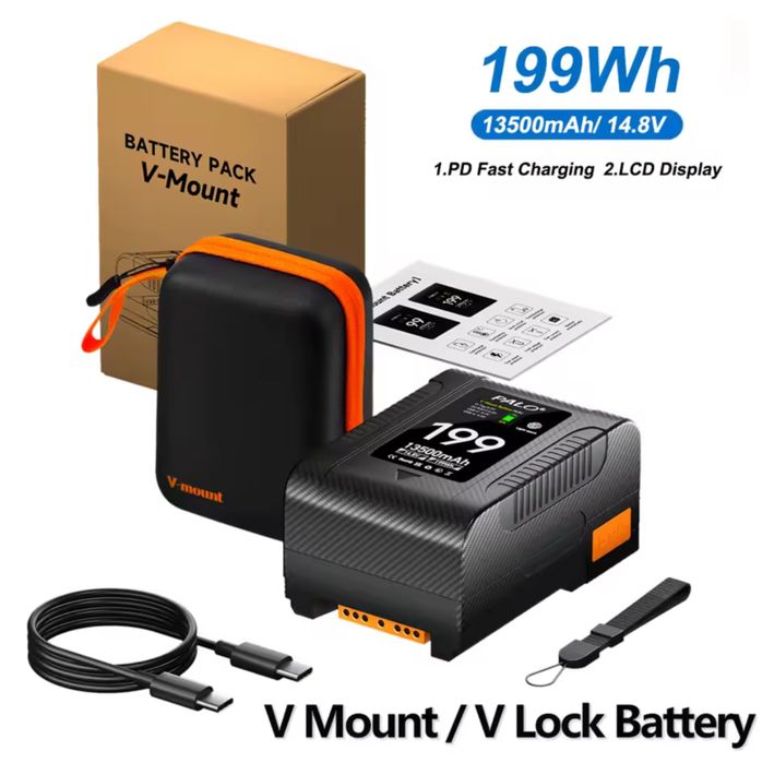 V-Mount батерия. BP-199 199WH. батерия за камера. осветление. фото. видео
