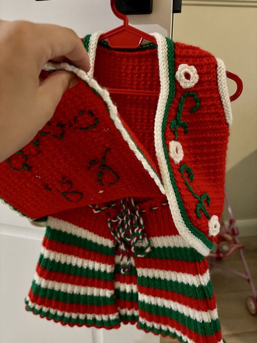 Детска народна носия, размер 1-3 год, 3 части, ръчно плетена