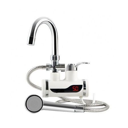 Нагревател за вода с дисплей и душ 3000W, проточен бойлер, смесител