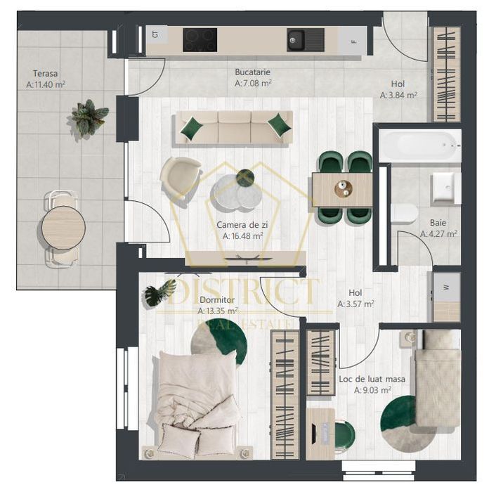 COM 0% Apartament finalizat cu 3 camere | Denya Forest