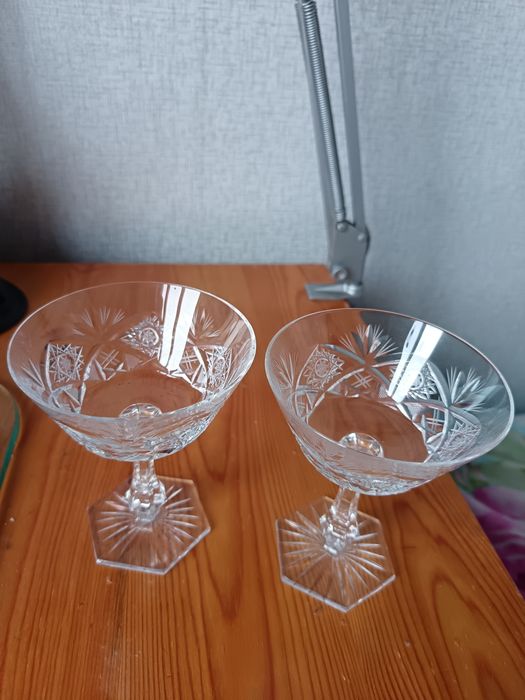Креманки 2 шт. Богемский хрусталь!!!