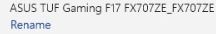 Laptop gaming Asus Tuf F17