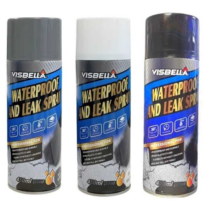 Спрей теч Automat, Хидроизолация, Течна гума, 450мл, Сив, Черен и Бял