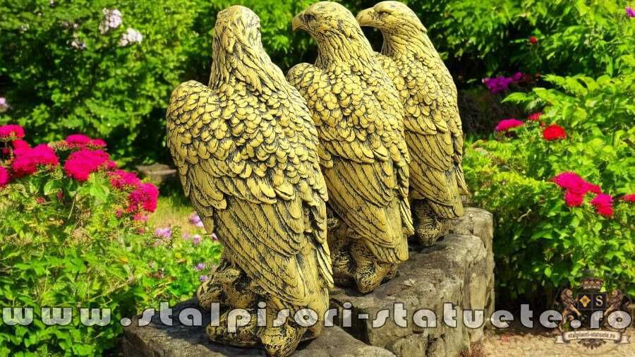 Set 3 vulturi, acvile, șoimi, uliu, auriu antichizat, model S82.