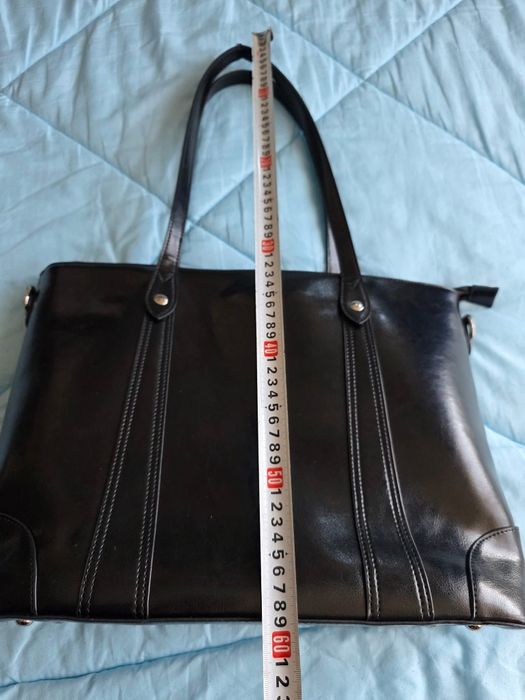 дамска бизнес кожена чанта с отделение за лаптоп S-Zone