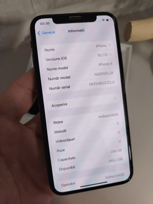 IPhone X 256GB Display Original  100%Sănătate