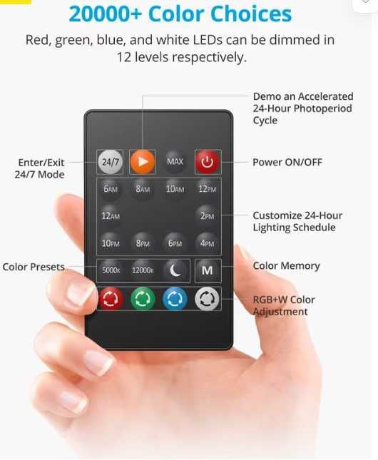 Lampa acvariu LED Nicrew 13W, full spectrum, 43 cm