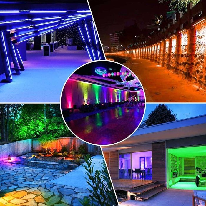 Set 2 Proiectoare LED RGBW 42W MEIKEE Wall Washer IP66 Telecomanda Noi