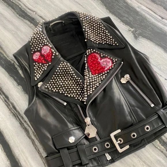Елек от естествена кожа Philipp Plein