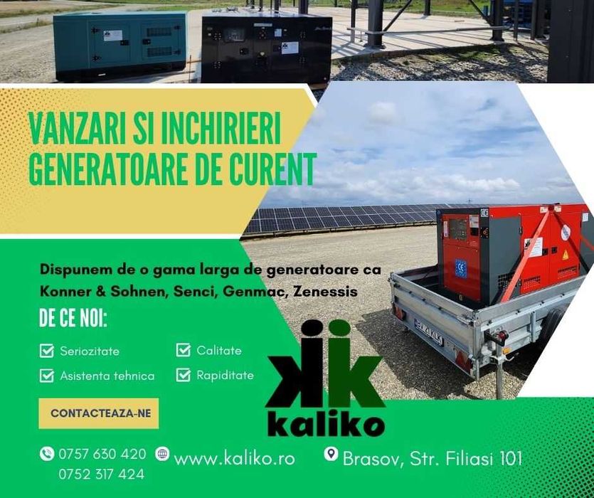 Generatoare de inchiriat 15 kw 20 kw 25 kw 30 kw 40 kw 50 kw