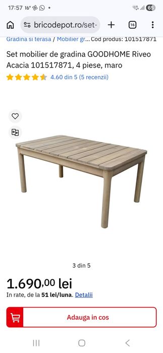 Masuta gradina ca noua