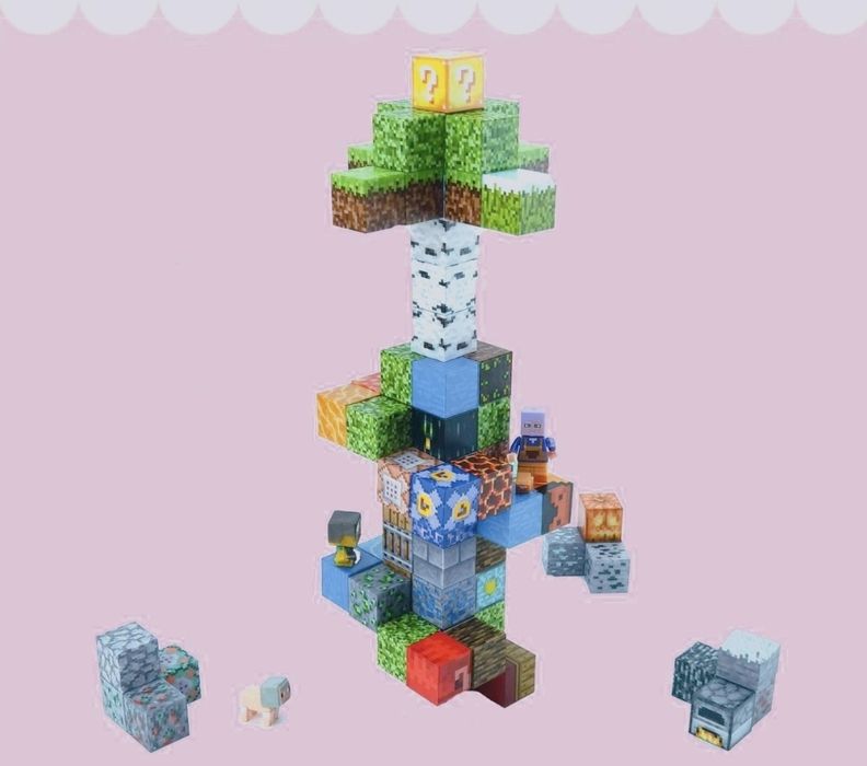 Магнитные блоки игрушки Minecraft 2x2