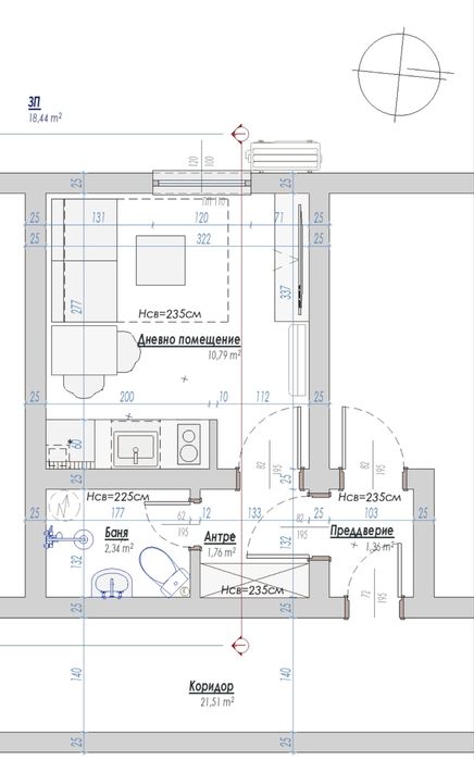 Продава се Ателие в Плевен, Мара Денчева - 17 кв.м за 1050 €/кв.м - Снимка #10