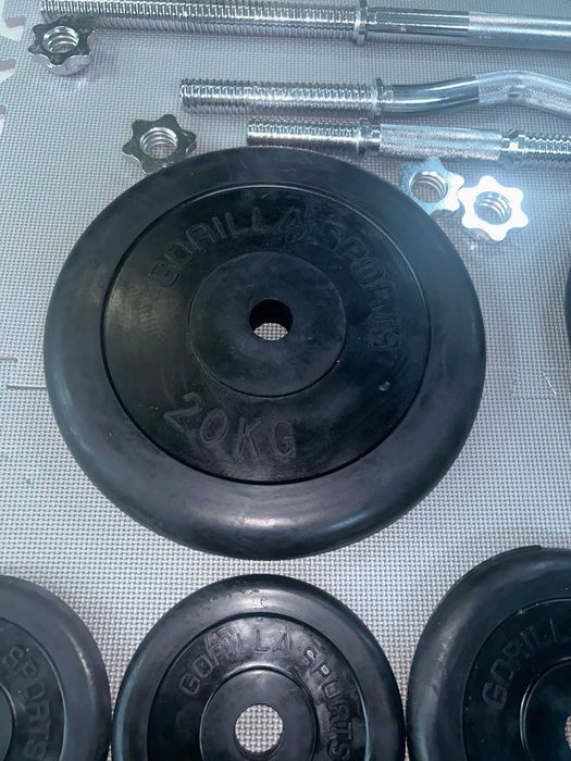 Set complet gantere cauicuate 130 kg