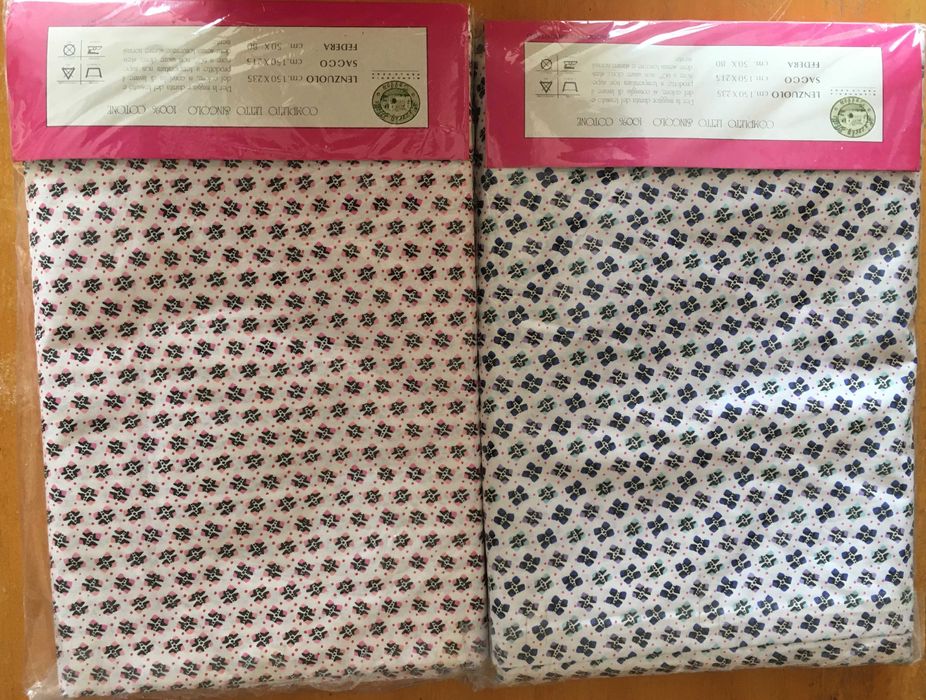 2 бр. спални комплекти за единично легло - син и розов