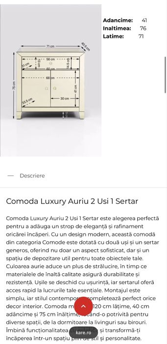 Comoda oglinda Kare design