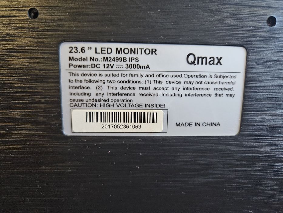 Монитор 23.6" Qmax M2499B IPS, Black, 1920x1080