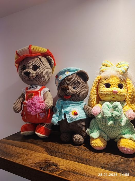 Плюшено плетено зайче