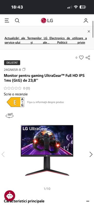 Monitor lg 23.8”(1920:1080)stare buna
